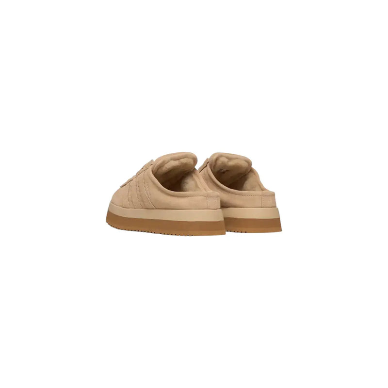 Adidas Originals men campus 00s winter sneakers in beige leather with tan rubber sole and plush lining slip-ons