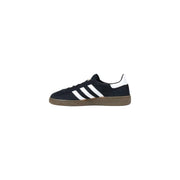 Adidas Originals Damen-Handballschuh aus Wildleder in Schwarz mit drei weißen Streifen und gummierter Sohle