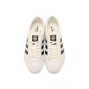 Weiße adidas Originals Damen-Sneaker aus Wildleder mit schwarzen drei Streifen und klassischem Leder-Obermaterial