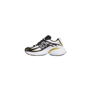 Adidas Originals Damen-Sneaker in Weiß mit Obermaterial aus Stoff, schwarzen und goldenen Akzenten und klobiger Gummisohle