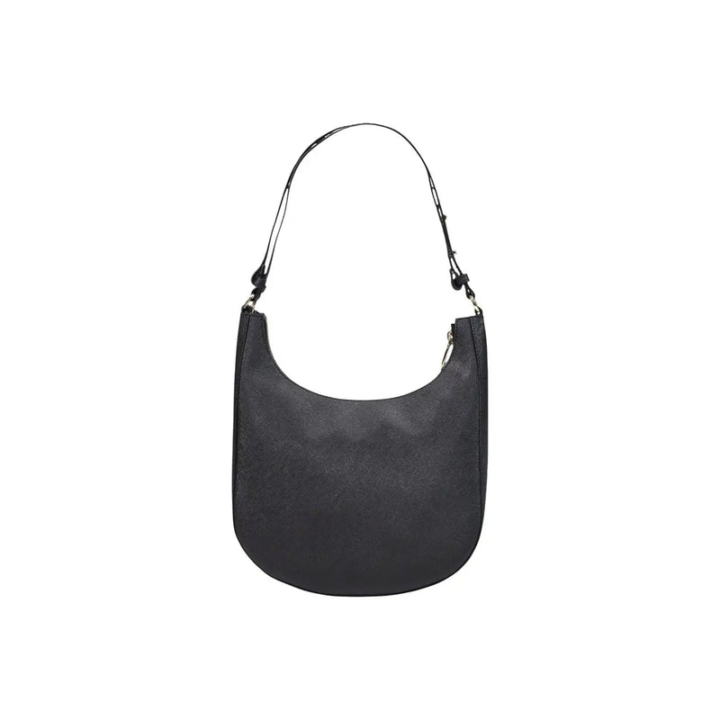 Alviero Martini Prima Classe Damen-Hobo-Tasche aus schwarzem, strukturiertem Leder mit geschwungenem top und verstellbarer Schultergurt B26cm