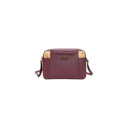 Alviero Martini Damen-Schultertasche in Bordeauxrot, 27 cm, Umhängetasche mit Korkdetails und strukturierter Lederoberfläche