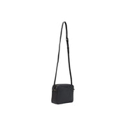 Schwarze Alviero Martini Damen-Schultertasche aus PVC mit minimalistischem Design und verstellbarem Schultergurt, 21 cm breit