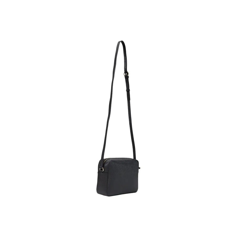 Schwarze Alviero Martini Damen-Schultertasche aus PVC mit minimalistischem Design und verstellbarem Schultergurt, 21 cm breit