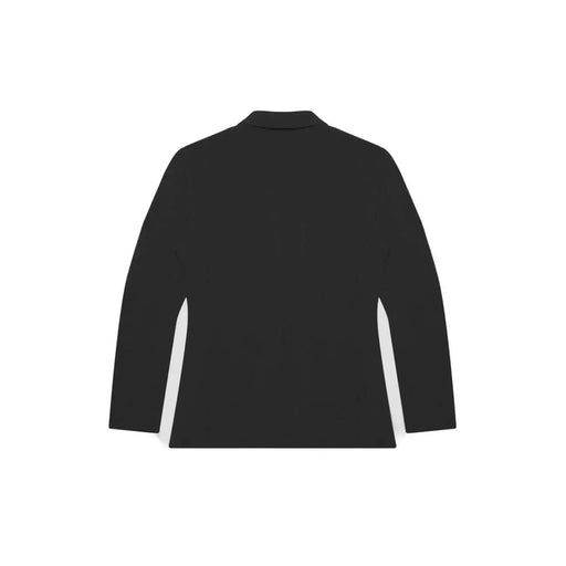 Antony Morato men black long-sleeved polo shirt with classic collar made of smooth polyester blend fabric