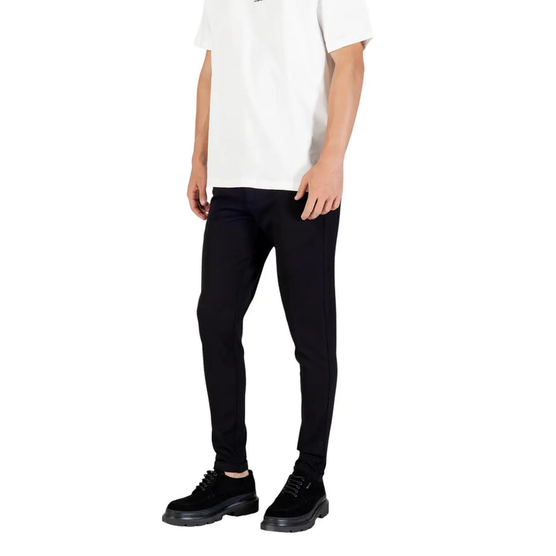 Schwarzer Slim-Fit Antony Morato Herren-Stretch-Viskosehose mit elegantem, modernem Design