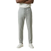 Antony morato men grey slim-fit chino trousers with drawstring waistband made of polyester viscose blend