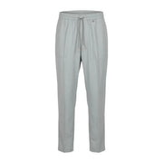 Antony Morato men grey slim-fit polyester viscose trousers with elastic waistband and matching drawstring