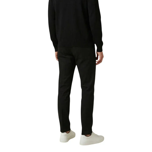 Black tailored Antony Morato men trousers with a sleek slim-fit cut and smooth fabric for formal wear