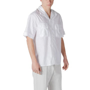 Antony Morato men shirt in white with short sleeves and two chest pockets for a casual or formal look