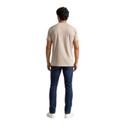 Armani Exchange Beigefarbenes Herren-T-Shirt aus Baumwolle mit kurzen Ärmeln und Rundhalsausschnitt, Vorderansicht