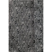 Schwarzer Stoffschal mit kräftigem Weiß armani exchange Umrissdruck ergänzend armani exchange schwarzes Herrenhemd aus Baumwoll-Lycra