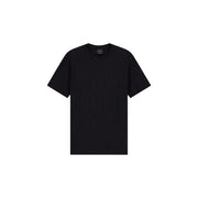 Armani Exchange Schwarzes Herren-T-Shirt aus Baumwolle mit kurzen Ärmeln, Rundhalsausschnitt, minimalistischem Design und dezentem Markenetikett am Halsausschnitt.