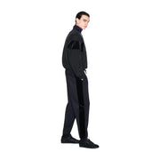 Armani Exchange Herren-Trainingsanzug aus schwarzem Polyester-Modal mit Samtapplikationen an Ärmeln und Seiteneinsätzen
