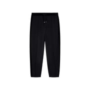Armani Exchange Schwarze Herren-Jogginghose aus Polyester-Modal mit schmal zulaufendem Bein, Veloursbund und Seitenstreifen