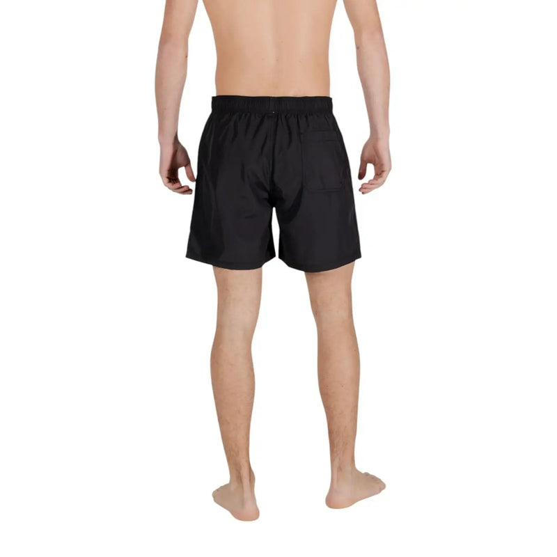 Armani Exchange men black polyester swimwear shorts with elastic waistband and side pockets for spring summer