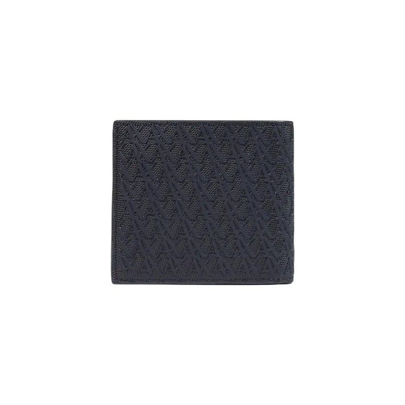 Schwarze Fendi-Geldbörse aus Polyester mit strukturierten, sich wiederholenden, ineinandergreifenden F-Logos in Armani Exchange Design im Format 11 x 9 cm