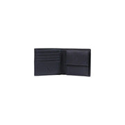 Armani Exchange Schwarze Herren-Geldbörse aus Polyester mit strukturiertem Leder, mehreren Kartenfächern und einem zentralen Fach