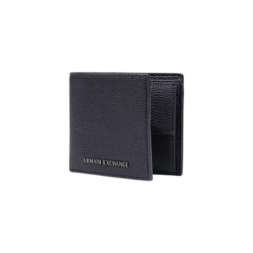 Armani Exchange Schwarze Herren-Geldbörse aus Polyester, 12 x 9 cm, mit schwarzem, strukturiertem Leder und geprägtem Markenlogo
