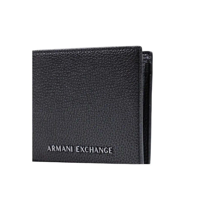 Schwarzes, strukturiertes Leder armani exchange Herren-Geldbörse 12 x 9 cm, gefertigt aus hochwertigem Material und mit elegantem Design