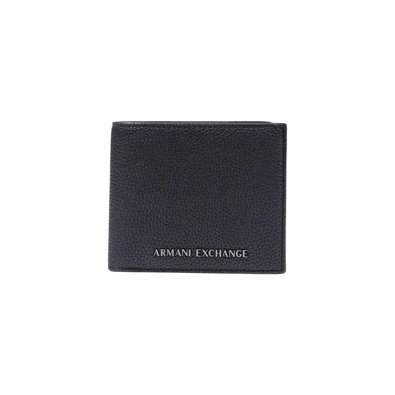 Armani Exchange Schwarze Herren-Geldbörse aus strukturiertem Leder, 12 x 9 cm, ideal für den täglichen Gebrauch und zur Aufbewahrung von Karten.