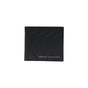 Armani Exchange Schwarze Herrengeldbörse mit strukturiertem Rautenmuster und geprägtem Logo, Maße: 11 x 10 x 1,5 cm