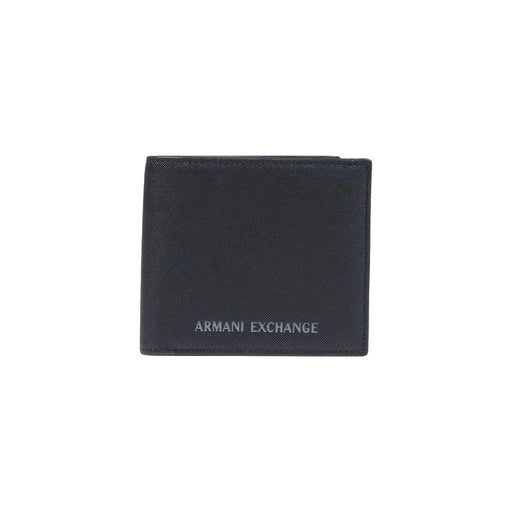 Armani Exchange Schwarze Herrengeldbörse mit strukturierter Polyesteroberfläche und dezentem, geprägtem Logo, 11 x 9 cm