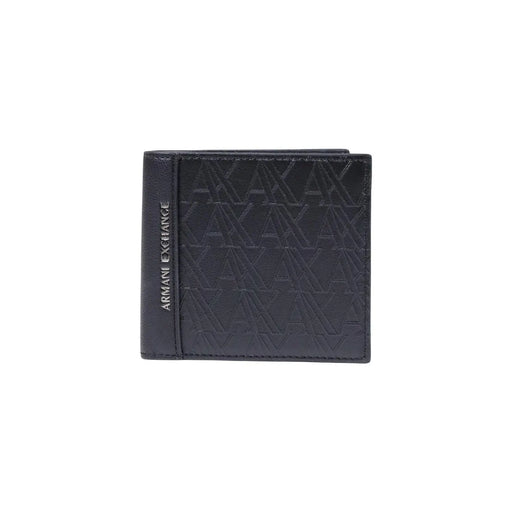 Armani Exchange Schwarze Herren-Geldbörse aus Polyester mit geprägtem Logomuster, Maße: B 11 cm, H 9 cm (Rückseite).