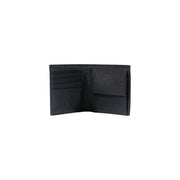 Armani Exchange Schwarze Herren-Geldbörse aus Polyester mit strukturierter Innenseite und dezentem, geprägtem Logo, Maße: B 11 cm, H 9 cm