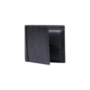 Armani Exchange Schwarze Herren-Geldbörse aus Leder mit geprägtem Logomuster, Polyester, Maße: B 11 cm, H 9 cm