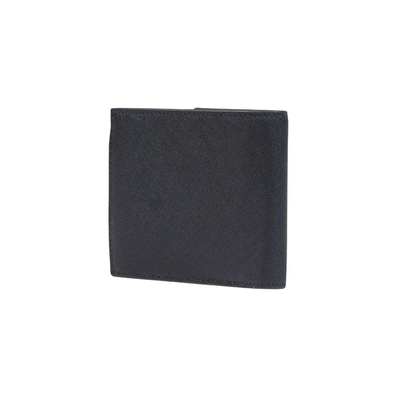 Armani Exchange Schwarze Herren-Geldbörse mit dezenter, genarbter Polyesteroberfläche und präzisen Ziernähten, 11 x 9 cm