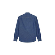 Armani Exchange Klassisches, langes Herrenhemd aus blauer Baumwolle mit dezenter Struktur und sauber verarbeiteten Nähten.