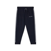 Armani Exchange Schwarze Herren-Jogginghose mit weißen Seitenstreifen und kleinem gesticktem Logo aus Polyestermischgewebe