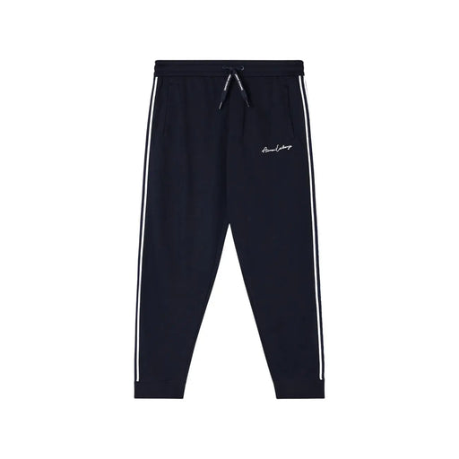 Armani Exchange Schwarze Herren-Jogginghose mit weißen Seitenstreifen und kleinem gesticktem Logo aus Polyestermischgewebe