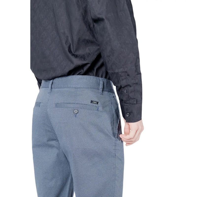 Armani Exchange Herren-Baumwollhose in Blau mit schlichter Passform und dezentem Strukturmuster