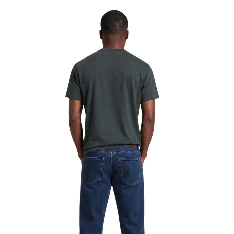 Armani Exchange Grünes Herren-T-Shirt aus Baumwolle mit dunkelgrünen kurzen Ärmeln und Rundhalsausschnitt