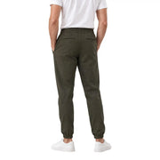 Olivgrün armani exchange Herren-Jogginghose aus Baumwolle mit elastischen Bündchen und Gesäßtaschen, von hinten gesehen