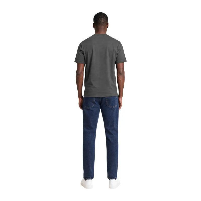 Armani Exchange Graues Herren-T-Shirt mit kurzen Ärmeln und Rundhalsausschnitt aus weichem Baumwollstoff für die Freizeit.