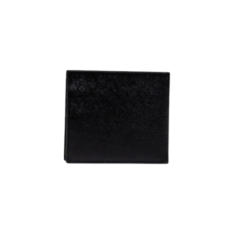 Armani Exchange Schwarze Herren-Ledergeldbörse mit dezenter, genarbter Oberfläche, Maße: 10 x 11 x 2 Zentimeter.