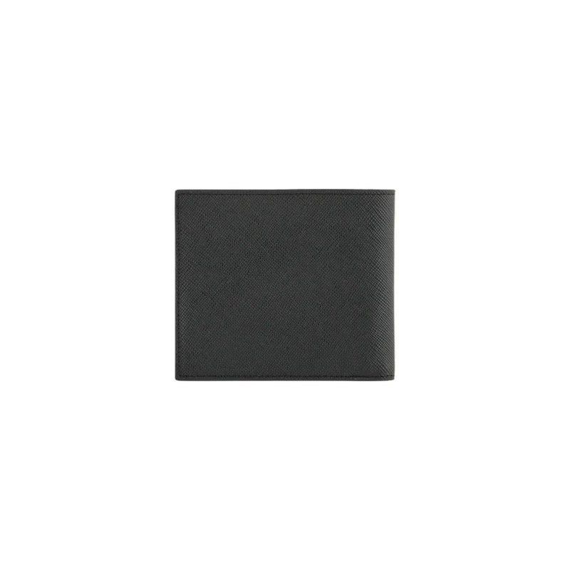 Armani exchange Schwarze Herren-Ledergeldbörse mit dezenter, genarbter Oberfläche, Maße: 11 x 9 cm