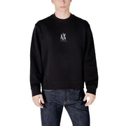 Black crewneck sweatshirt featured in Armani Exchange Men’s White Long Round Neck Sweatshirt