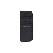 Schwarzer Lederkartenhalter mit Prägung armani exchange Logo von armani exchange Herren-Geldbörse aus Polyester mit Reißverschluss, 13 x 7 x 1,5 cm