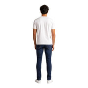 Armani Exchange Weißes Herren-T-Shirt aus Baumwolle mit schlichtem Rundhalsausschnitt und kurzen Ärmeln, Vorderansicht