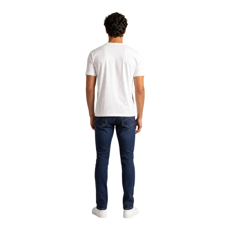 Armani Exchange Weißes Herren-T-Shirt aus Baumwolle mit schlichtem Rundhalsausschnitt und kurzen Ärmeln, Vorderansicht