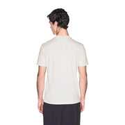 Armani Exchange Herren-T-Shirt aus weißer Baumwolle, minimalistisches, cremefarbenes Kurzarm-Design mit Rundhalsausschnitt