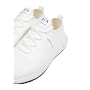 Armani Exchange Weiße, sportliche Herren-Sneaker aus Polyester mit elegantem, atmungsaktivem Mesh-Obermaterial und dezenten schwarzen Markendetails