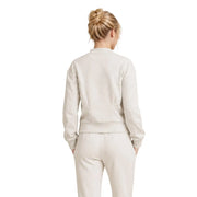 Armani Exchange Beigefarbenes, kurzes Damen-Sweatshirt aus Viskosemischung mit gerippten Bündchen und Saum