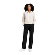 Armani Exchange Beigefarbener Damen-Sweatshirt-Hoodie mit Reißverschluss in Cremefarbe und dezentem Logo auf der Brust für lässige Anlässe