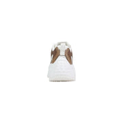 Armani Exchange Damen-Sneaker aus braunem Polyestergemisch mit klobiger Sohle und strukturiertem Obermaterial, von der Rückseite gesehen