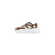 Armani Exchange Brauner Damen-Sneaker aus Polyester-Mischgewebe mit klobigem Design, kombiniert mit mehrlagigem Mesh und Leder